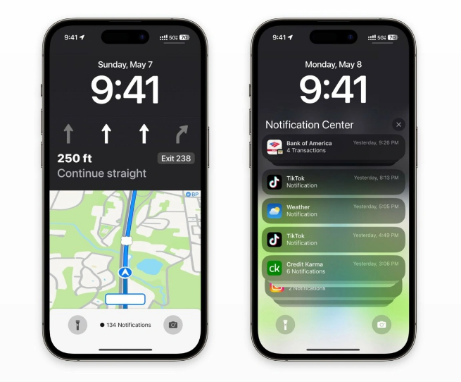 临安苹果维修服务分享iOS17锁屏地图导航半屏显示长什么样 